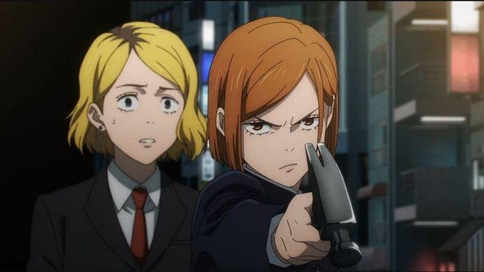 Nobara dan Akari bertemu Shigemo di Jujutsu Kaisen season 2 episode 12