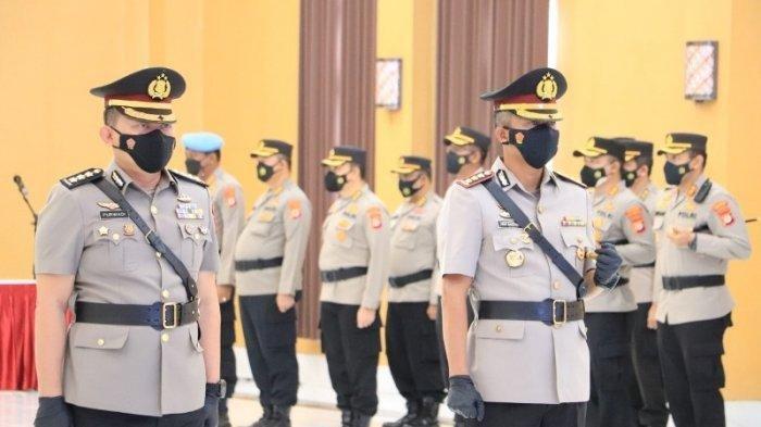 Prosesi upacara pelantikan sertijab Kapolresta Yogyakarta, Senin (7/2/2022).