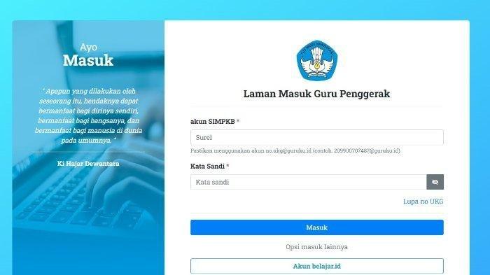Laman pendaftaran Rekrutmen Calon Guru Penggerak Angkatan 10.