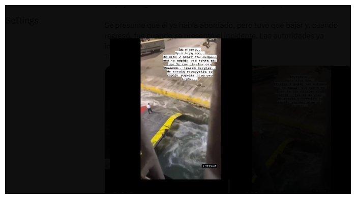 Seorang pria terjatuh di laut