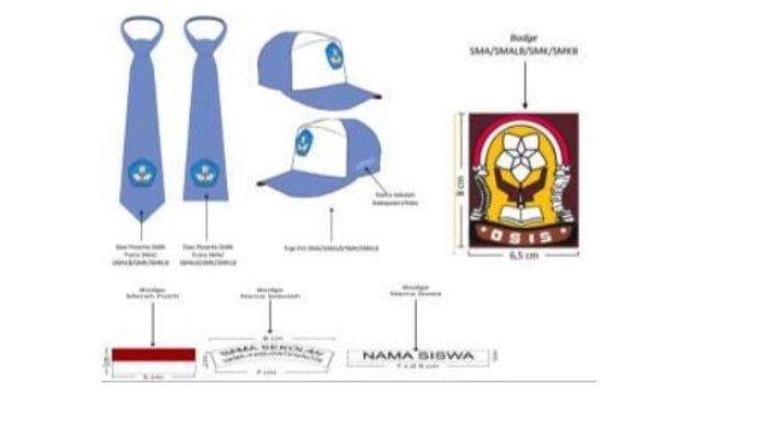 Atribut sekolah bagi siswa Sekolah Menengah Atas (SMA).