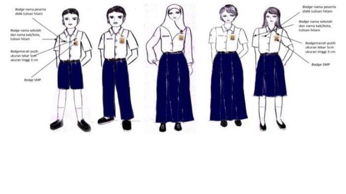 Aturan seragam sekolah bagi siswa Sekolah Menengah Pertama (SMP).