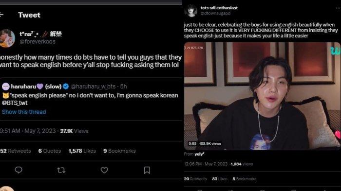 Tanggapan Suga BTS saat penggemar memintanya untuk berbahasa Inggris