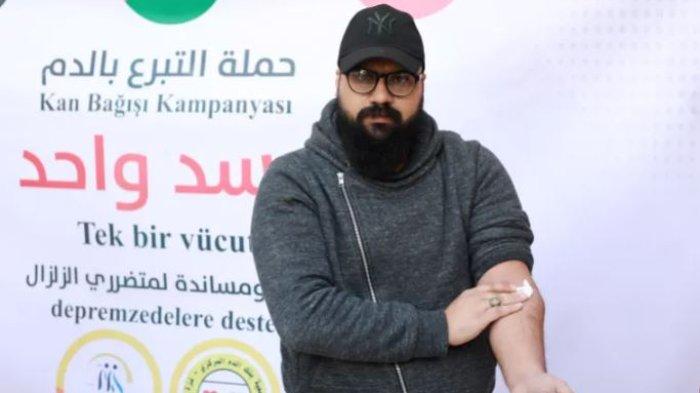 Subhi Quta, peserta kampanye donor darah di Gaza