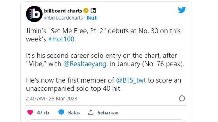 Tangkap Layar Billboard Chart di Twitter