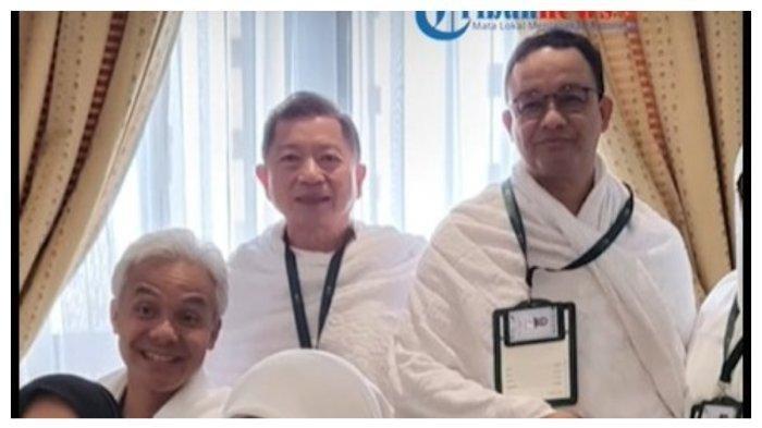 Dua Bakal Calon Presiden (Bacapres) Ganjar Pranowo dan Anies Baswedan bertemu di Saudi Arabia, disela menjalankan Ibadah Haji 2023.
