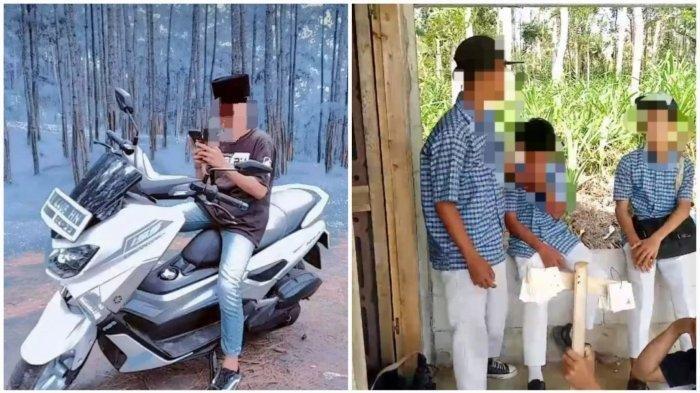 Terduga pelaku kasus perundungan siswa SMP di Cilacap (kiri).