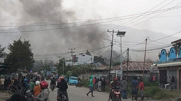 Potret suasana kerusuhan di Papua, Kamis (23/2/2023).