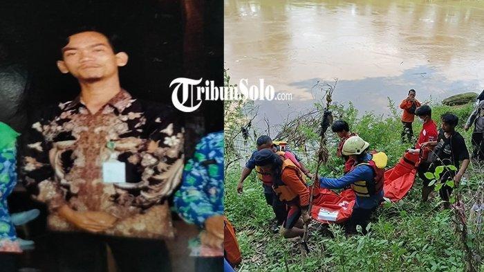 (Kiri) Foto Joko Siswoyo semasa hidup. (Kanan) Potret evakuasi jenazah Joko Siswoyo yang ditemukan di Sungai Bengawan Solo, Karanganyar.