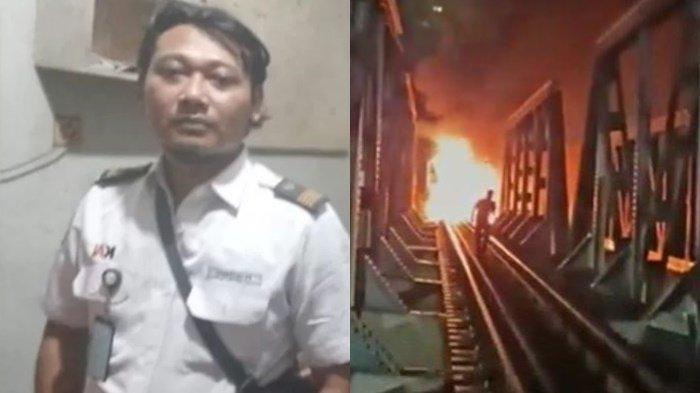 Beginilah kondisi Masinis dan asisten masinis Kereta Api (KA) 112 Brantas yang bertabrakan dengan truk tronton di perlintasan Madukoro Raya, Semarang,