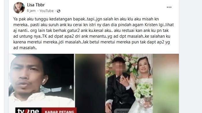 Unggahan Lisa yang meminta anaknya, Kevin menceraikan Mariana