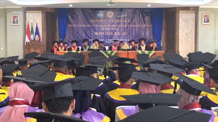 Universitas Muhammadiyah Karanganyar Luluskan 81 Mahasiswa di Wisuda ke-2 di Aula UMUKA, Rabu (18/10/2023).