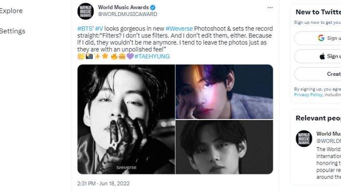 V BTS alias Kim Taehyung