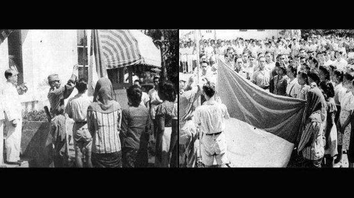 Foto karya Frans Mendur yang mengabadikan detik-detik proklamasi Indonesia di Jalan Pegangsaan Timur Nomor 56, Cikini, Jakarta, 17 Agustus 1945.