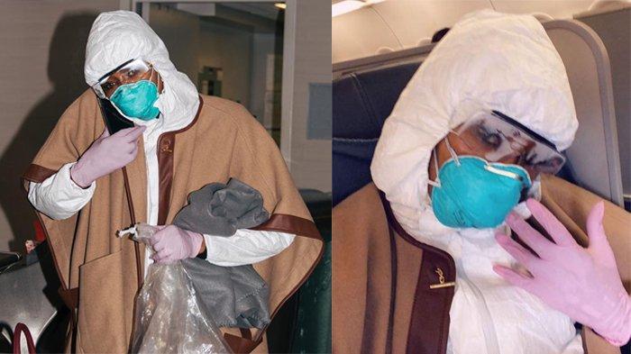 Antisipasi Corona, Aktris Naomi Campbell Gunakan Hazmas dan Masker Saat Pergi Liburan