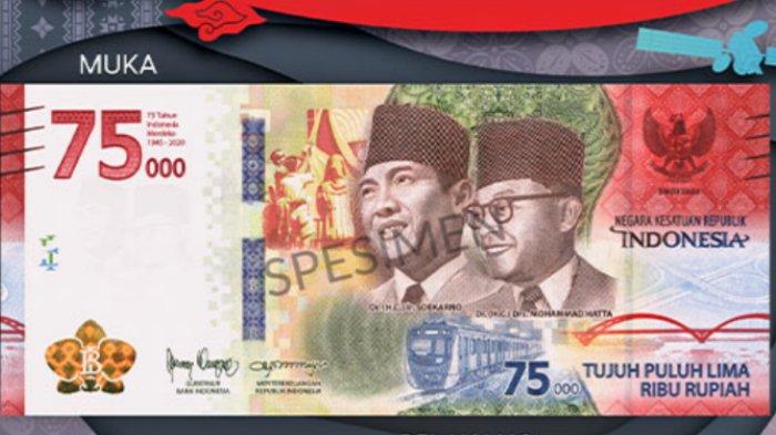 Bagian muka Uang Peringatan Kemerdekaan 75 Tahun RI
