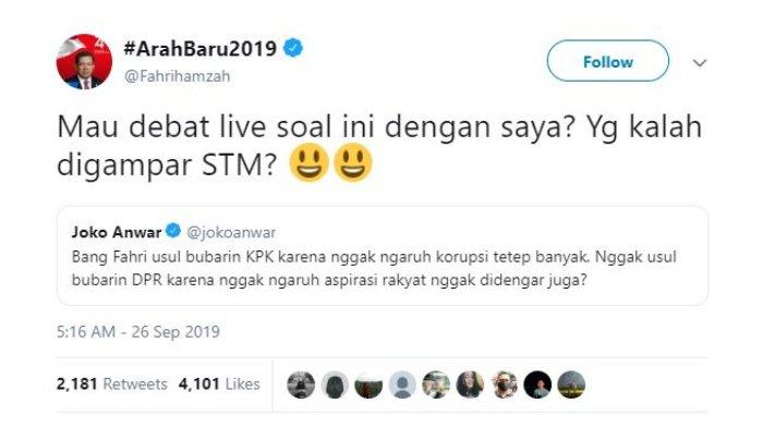 Balasan Fahri Hamzah untuk Joko anwar