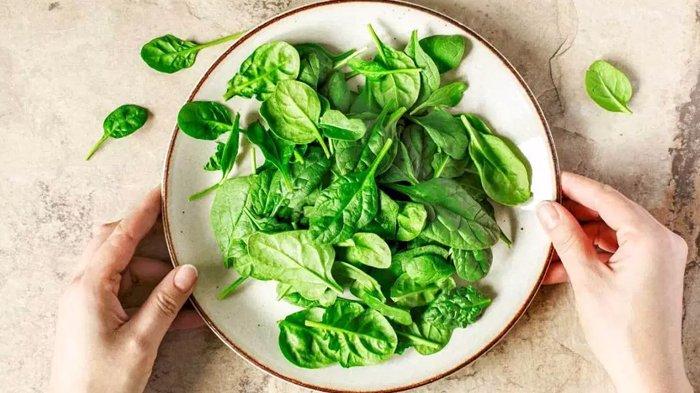 Bayam di piring