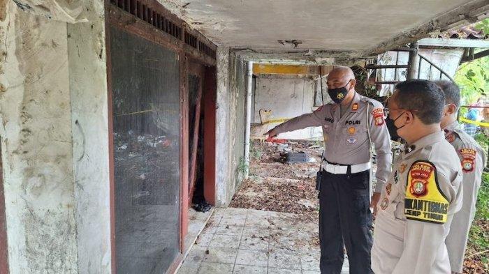 Rumah kosong di kawasan Cempaka Putih, Jakarta Pusat yang menjadi lokasi anggota Unit Laka Lantas Polres Metro Jakarta Selatan Bripka PS bunuh diri, Selasa (4/7/2023).