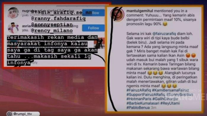 Capture Instastory Fairuz di Instagram