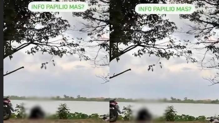  
Tangkapan layar video mesum di waduk Bunder Gresik. Video tersebut viral di media sosial TikTok hingga Instagram. 
