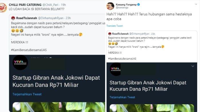 Cuitan Gibran Rakabuming dan Kaesang Pangarep