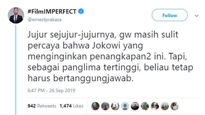 Cuitan Twitter Ernest Prakasa