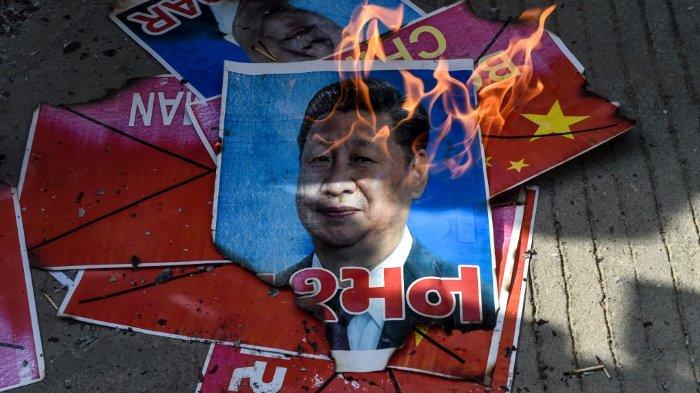 Foto Xi Jinping dibakar 234