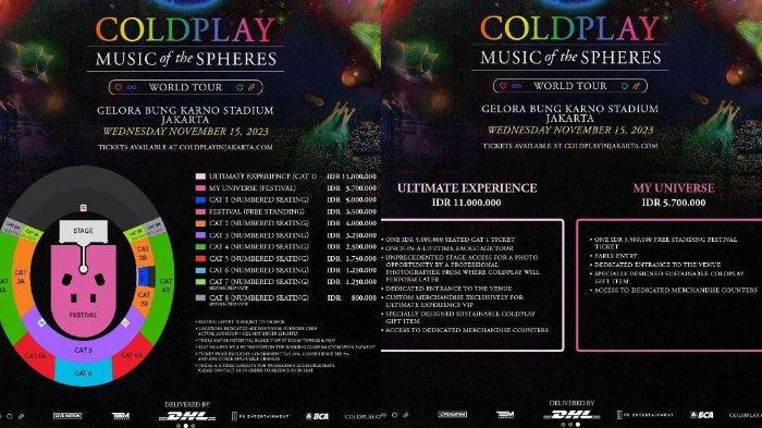 harga tiket resmi untuk konser Coldplay di Indonesia.