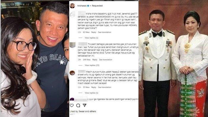 Akun IG Trisha Anak Ferdy Sambo Banjir Hujatan Ayah Lolos Hukuman Mati, Ditanya Senang Atau Tidak