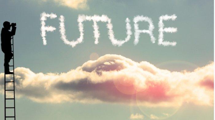 Ilustrasi orang menatap masa depan