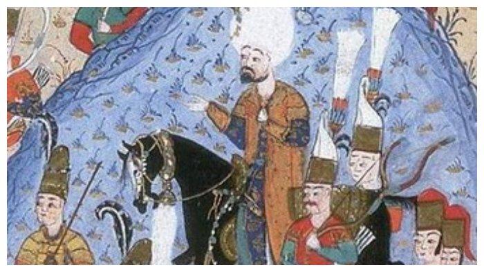 Ilustrasi Sulaiman Yang Agung selama pengepungan Rhodes 1522