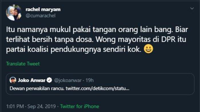 joko anwar rachel maryam twitter