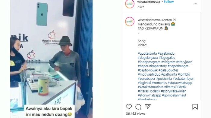 Kakek di Samarinda Bawa Sekarung Uang Koin untuk beli hp