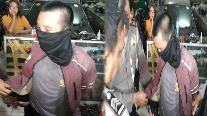 Kolase foto polisi gadungan melengkapinya dengan atribut berbau polisi.