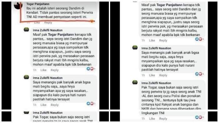 Komentar pengelola dan pemilik akun Irma Zulkifli Nasution