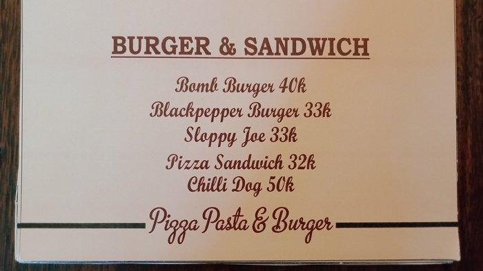 Menu bueger & sandwich di Warung Orange
