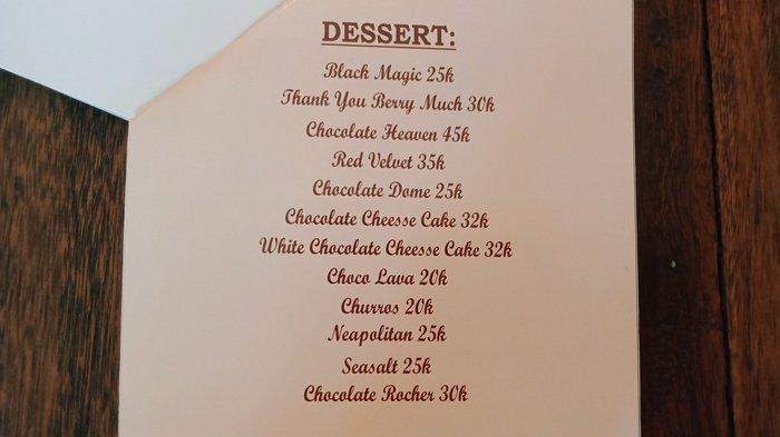 Menu dessert di Warung Orange