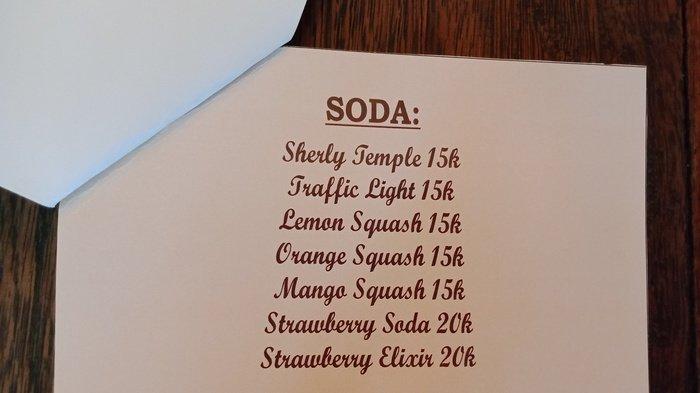 Menu Soda di Warung Orange
