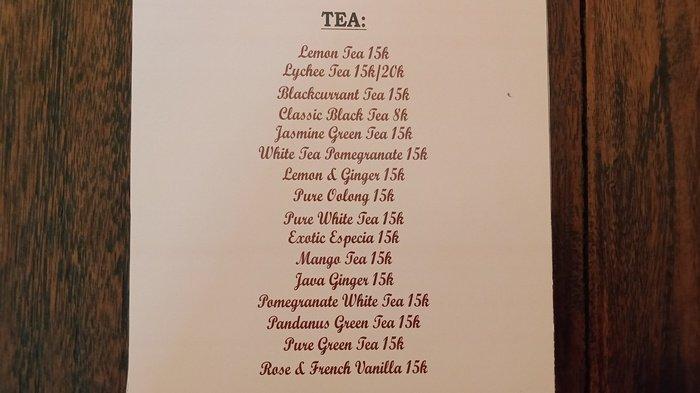 Menu Teh di Warung Orange