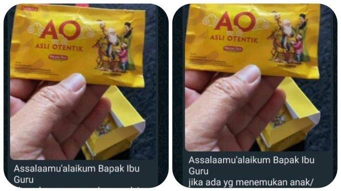 Tangkap layar (screenshot) pesan viral soal minuman beralkohol berbentuk sachet yang beredar di sejumlah WhatsApp Group (WAG).