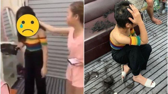 Istri Ini Mencukur Rambut Pelakor Seusai Pergoki Suaminya Berhubungan Intim di Kursi Salon Miliknya. 