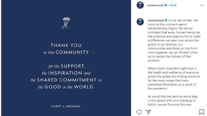 Pesan perpisahan Pangeran Harry dan Meghan Markle