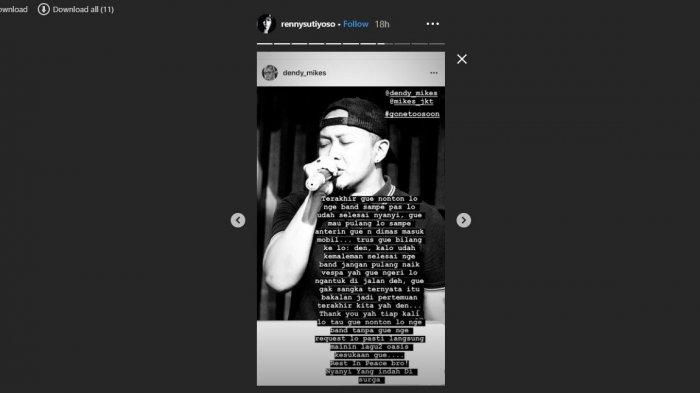 Postingan Instagram Story Renny Sutiyoso