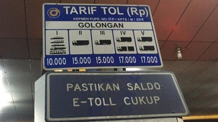 tarif tol baru per 31 Januari 2020