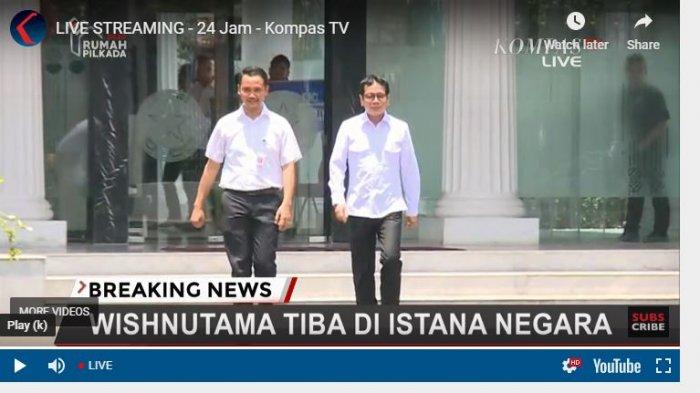 Tokoh pertelevisian Wishnutama mendatangi Istana Kepresidenan pada Senin (21/10/2019) pagi.