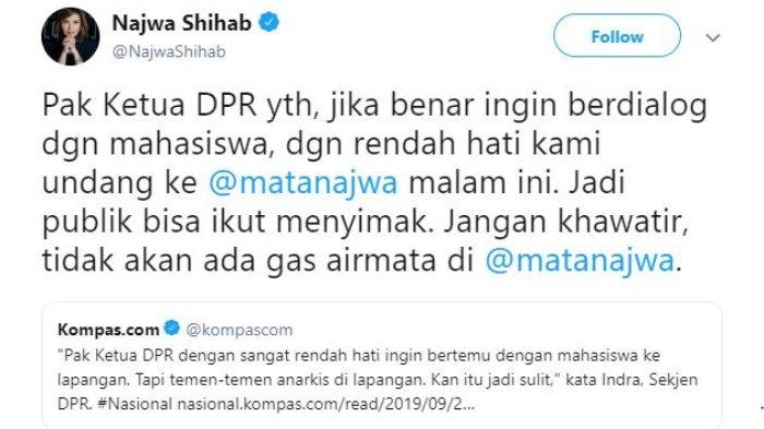Undangan dari Najwa Shihab @NajwaShihab