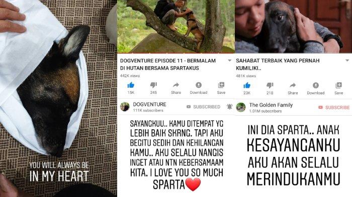 Ungkapan kesedihan Bima Aryo atas kepergian anjing kesayangannya, Sparta, Senin (28/10/2019)