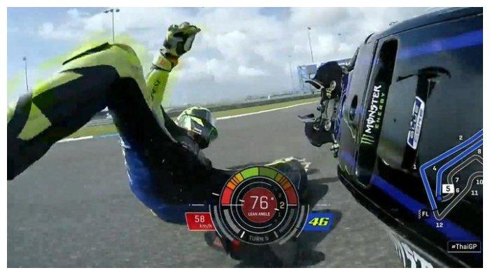 Valentino Rossi crash di kualifikasi 2 MotoGP Thailand 2019