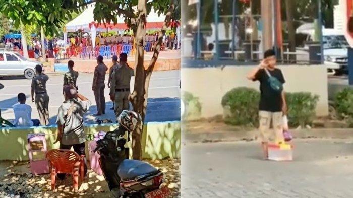Viral Pedagang Asongan Ikut Hormat ke Tiang Bendera, saat dengar Lagu Indonesia Raya